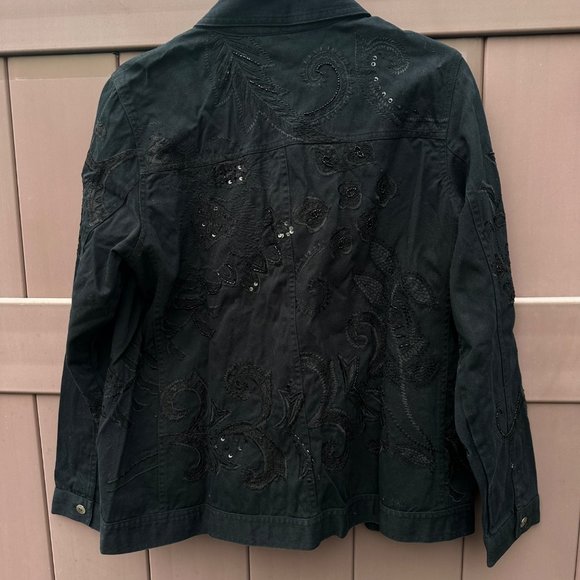 Laura Ashley Black Jean Jacket - Picture 2 of 12